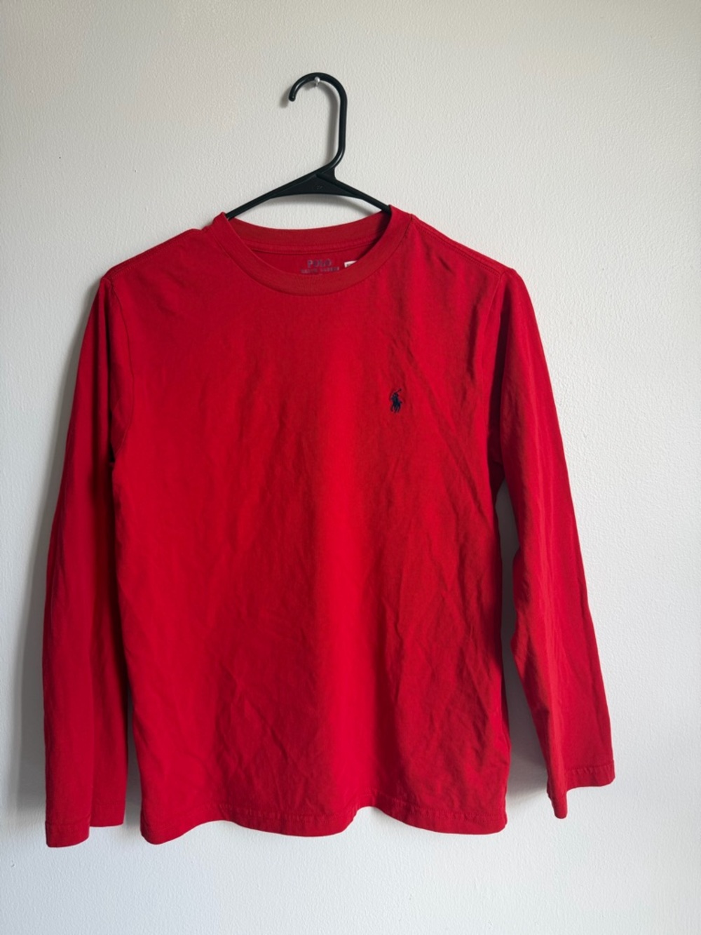 Polo by Ralph Lauren Red Long-Sleeve Crew Tee with Navy Pony